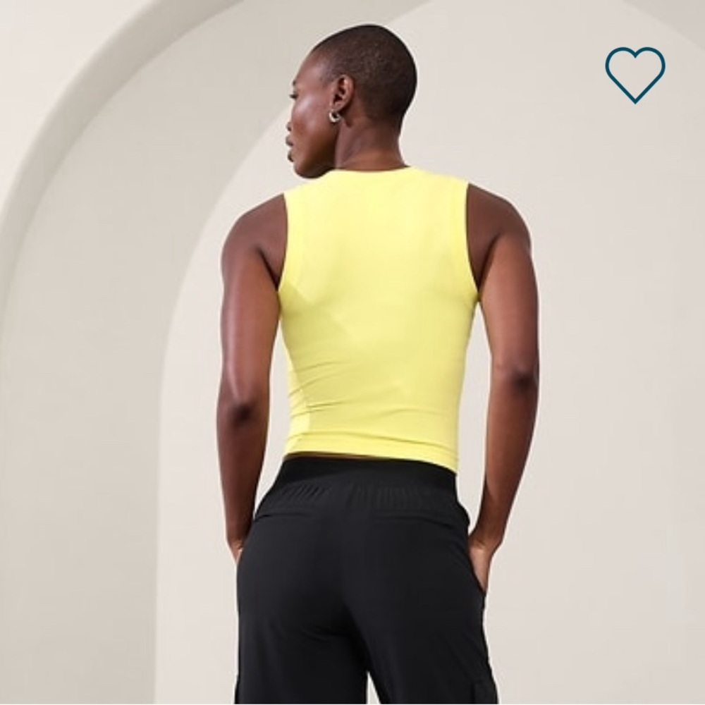 NWOT Athleta:  Renew Seamless Muscle Tank, Large, Bright Yellow - Picture 2 of 10